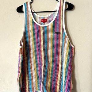 Supreme Knitted Rainbow Tank Top Large